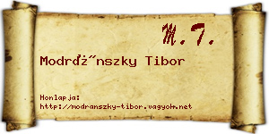 Modránszky Tibor névjegykártya
